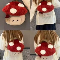 Plush Mushroom Corduroy Backpack - Thumbnail 4