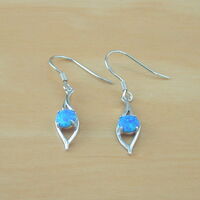 BOXED GIFT SET/Sterling Silver Blue Opal Pendant & 18" Silver Chain/Sterling Silver Blue Opal Necklace/Blue Opal Jewellery/Blue Opal Jewelry/UK - Thumbnail 5