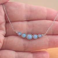 BOXED GIFT SET/Sterling Silver Blue Opal Necklace/Blue Opal Jewellery/Opal Jewelry/Gemstone Necklace/October Birthstone/October Birthday/Necklace/UK - Thumbnail 2