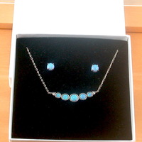 BOXED GIFT SET/Sterling Silver Blue Opal Necklace/Blue Opal Jewellery/Opal Jewelry/Gemstone Necklace/October Birthstone/October Birthday/Necklace/UK - Thumbnail 9