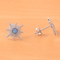 BOXED GIFT SET/Sterling Silver Blue Opal & Cz Star Necklace/Star Earrings/Star Jewelry/Opal Necklace/Opal Jewellery/Opal Jewelry/October birthstone/UK - Thumbnail 5