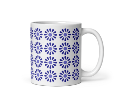 Blue & White Flower Mug (11 Oz)