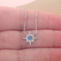 BOXED GIFT SET/Sterling Silver Blue Opal & Cz Star Necklace/Star Earrings/Star Jewelry/Opal Necklace/Opal Jewellery/Opal Jewelry/October birthstone/UK - Thumbnail 3