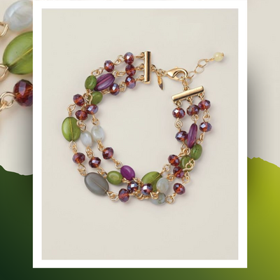 Vine & olive layered bracelet