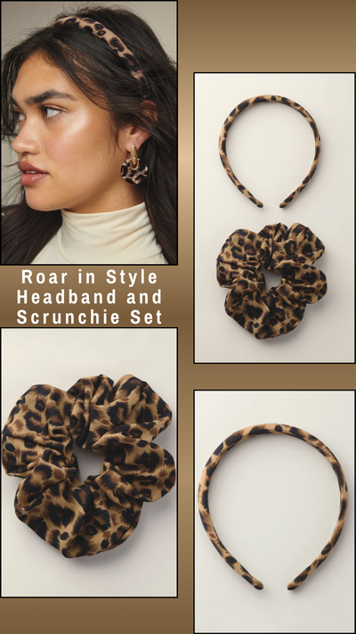 Roar in Style Headband and Scrunchie Set