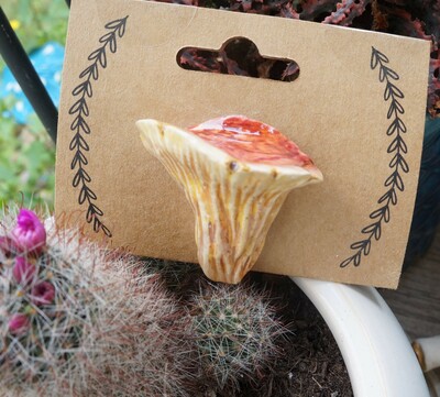 Flute Mushroom pin