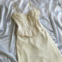 Elegant Ivory Luxury Gorgeous Exquisite flowers Chiffon Evening Dress - Thumbnail 1