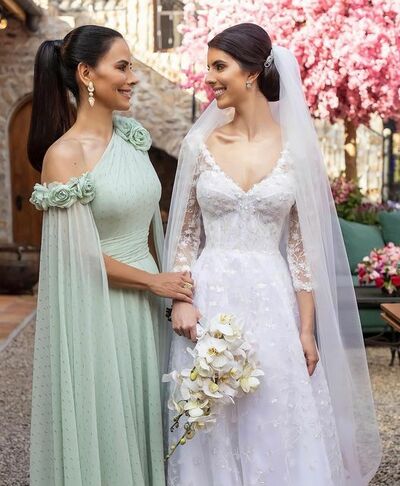 Elegant Green 3D Handmade Flowers Mother Of The Bride/ Groom Dresses Formal Evening Dress