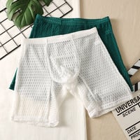 Lace mesh multi-color 3PK Men's sexy underwear sheer breathable sports quick-drying boxer shorts underpants NK29 - Thumbnail 5