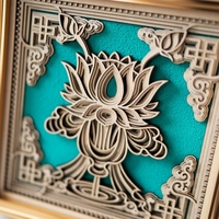 STEREOWOOD Auspicious Lotus Multi-Layer, Personalized Ornaments, Creative Gifts - Thumbnail 4