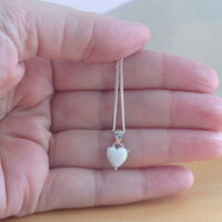 BOXED GIFT SET/Sterling Silver Opal Heart Pendant & Chain/Opal Necklace/Opal Heart Necklace/Opal Jewellery/Opal Pendant/Opal Earrings/UK - Thumbnail 4