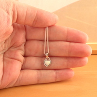 BOXED GIFT SET/Sterling Silver White Opal Heart Pendant & Chain/Opal Necklace/Opal Jewellery/Opal Jewelry/Opal Heart Pendant/October Birthstone/UK - Thumbnail 4