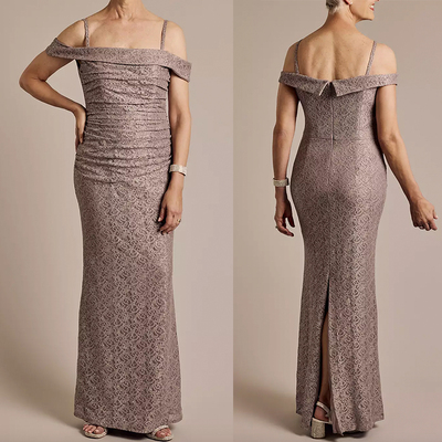 Gray Lace Mother of the Bride Dresses Straps