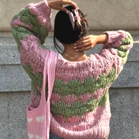 PATCHWORK STRIPED KNIT CARDIGANS  - Thumbnail 2