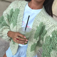 PATCHWORK STRIPED KNIT CARDIGANS  - Thumbnail 4