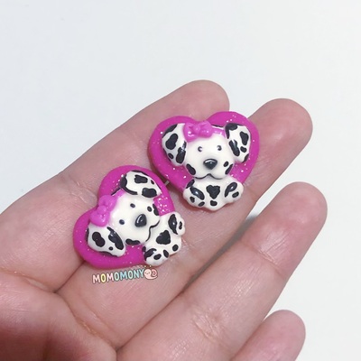 Spottie dottie heart earrings