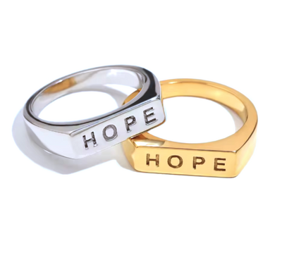 "HOPE" LETTER RING