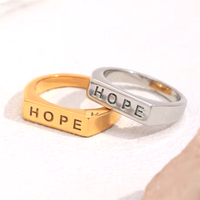 "HOPE" LETTER RING - Thumbnail 1