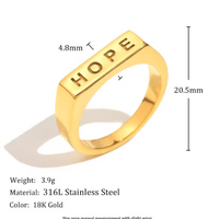 "HOPE" LETTER RING - Thumbnail 3