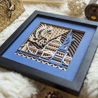 STEREOWOOD America Multi-Layer Wooden Wall Art, Creative Gifts, Laser Cut - Thumbnail 3