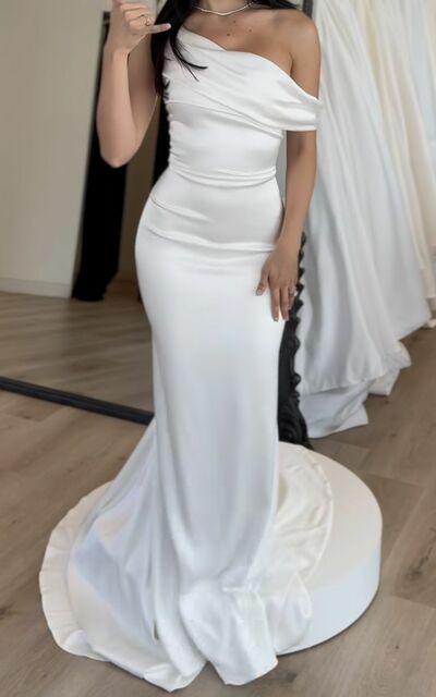 Sexy Wedding Dress, Mermaid Off the Shoulder Beach Boho Bridal Dress Bridal Gown