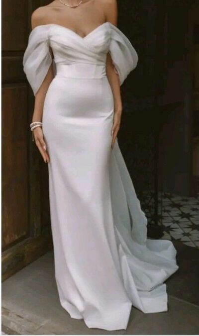 Sexy Wedding Dress, Mermaid Off the Shoulder Beach Boho Bridal Dress Bridal Gown