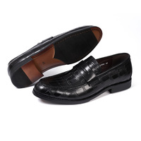 Men's genuine leather stone embossed loafers 2 colors - Thumbnail 5