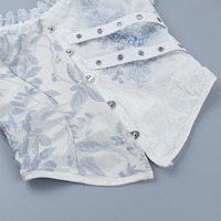 Vintage Floral Print Lace Ruffle Top - Thumbnail 4