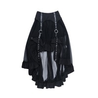 Gothic Black Mesh Irregular Skirt - Thumbnail 6