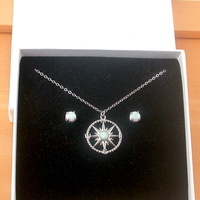 BOXED GIFT SET/Sterling Silver Opal Compass Necklace/White Opal Necklace/Opal Jewellery/Opal Jewelry/October Birthstone/Compass Pendant/UK - Thumbnail 9