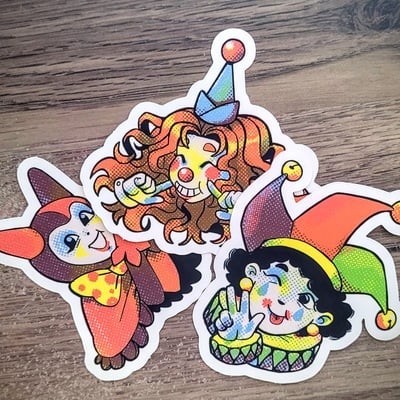 Clown girl sticker set