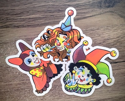 Clown Girl Sticker Set