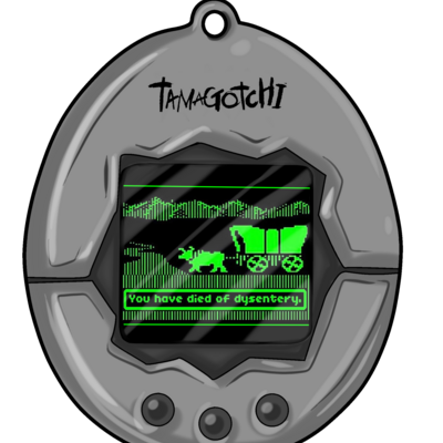 Oregon trail tamagochi keychain