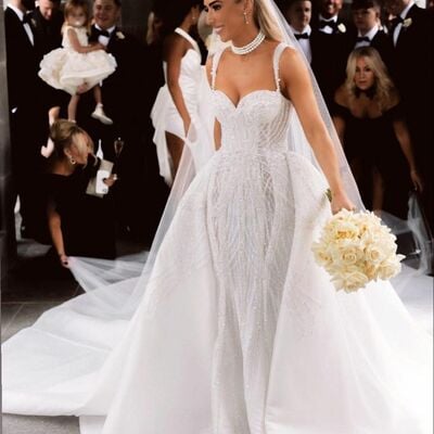 Elegant wedding dress, mermaid sequins bridal dress bridal gown