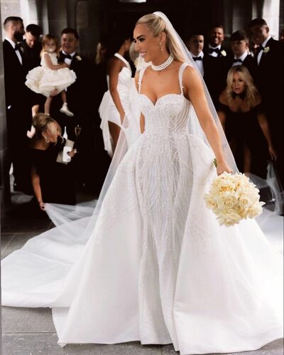 Elegant Wedding Dress, Mermaid Sequins Bridal Dress Bridal Gown