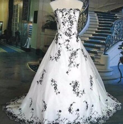 Vintage Custom Size A Line Strapless Bridal Gowns With Lace Back