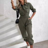 Long Sleeve Women'S Casual Jumpsuit - Thumbnail 2