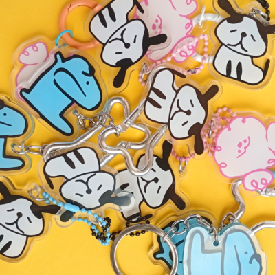 Summer drop doggy keychains