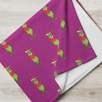 The Grinch purple Throw Blanket