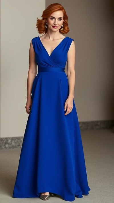 Elegant Royal Blue Satin Mother Of The Bride/ Groom Dresses Formal Evening Dress