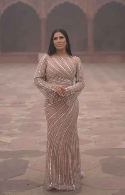 Saudi Arabia Luxury Long Sleeve Evening Dresses Beaded Mermaid Muslim Evening Party Dress Customized Dubai Prom Dresses