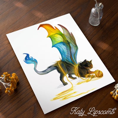 Cat dragon - print