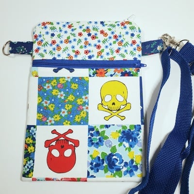 Skulls & flowers crossbody bag