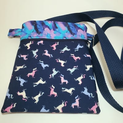 Frolicking unicorn crossbody bag
