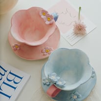 Coffee mug Cute cup Ceramic mug Funny mug Gift mug Tea cup Floral Painted Mug