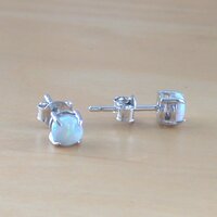 BOXED GIFT SET/925 White Opal Pendant & 18 inch Silver Chain/Sterling Silver Opal Necklace/Opal Jewellery/Opal Jewelry/ U.K - Thumbnail 5