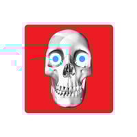 Red Skeleton Vinyl Sticker - Thumbnail 1