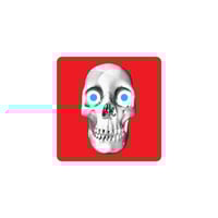Red Skeleton Vinyl Sticker - Thumbnail 2