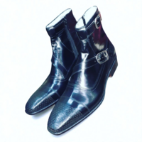 Crafted Leather Classic Black Leather Buckle Strap Jodhpur Boots  - Thumbnail 2