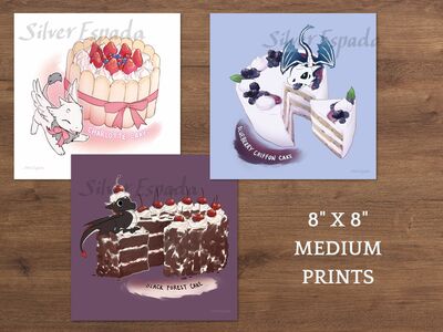 Dragon Trio - Cake Collection 8" x 8" Medium Prints